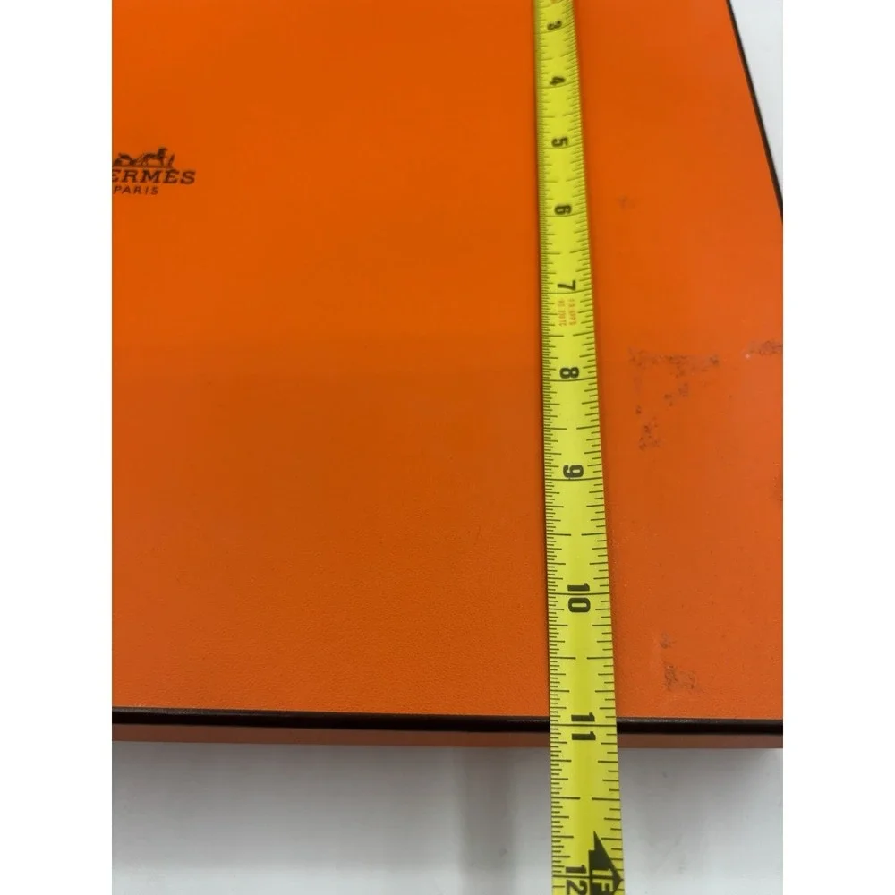 Hermes Empty Orange Box Tissue Pillow Stuffing Leather Booklet 14